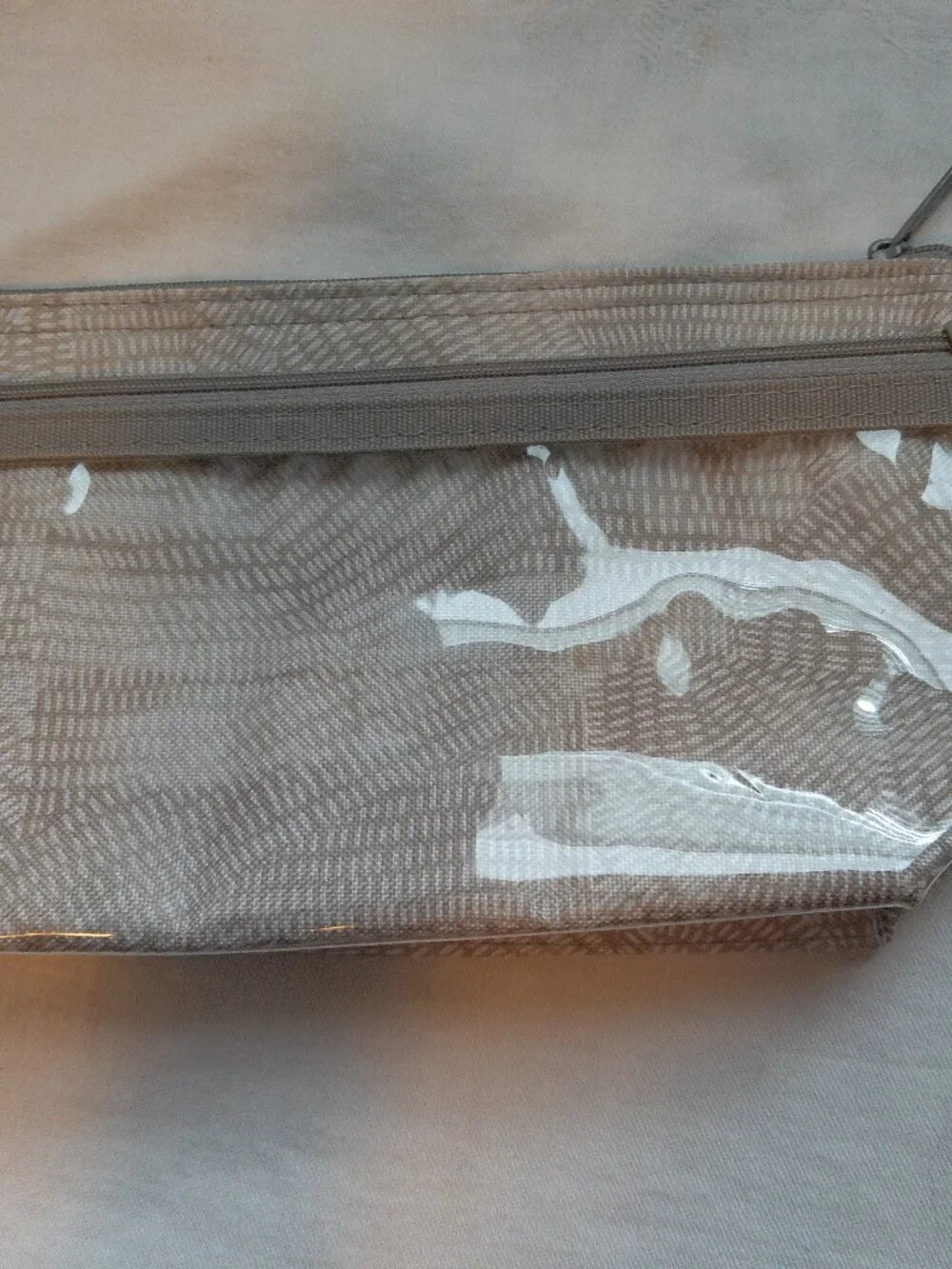 Thirty-One Small Gray Cosmetic Bag 2 Zippers New